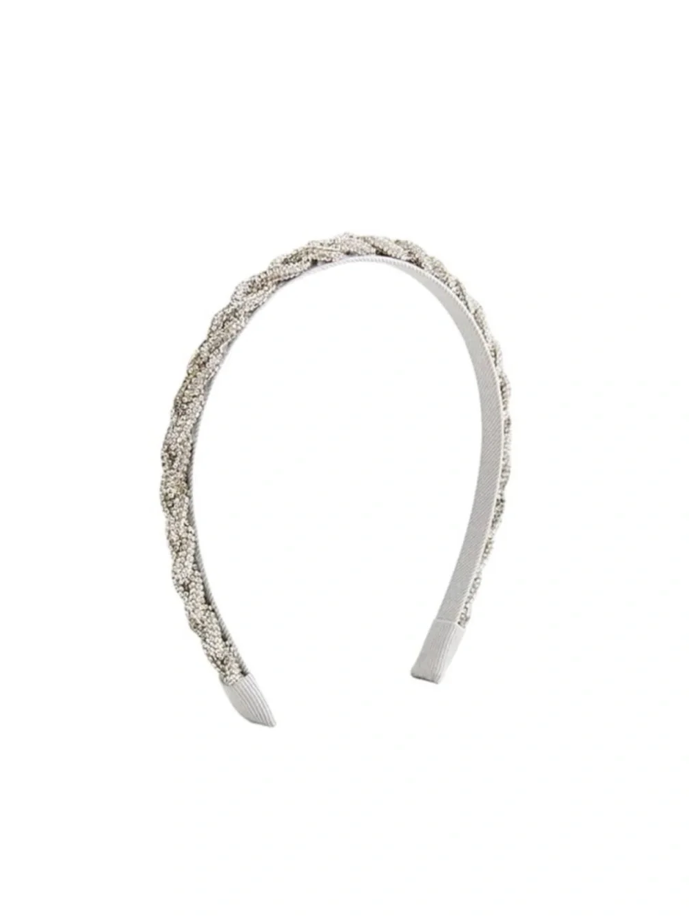 NWT J. Crew Silver Braided Crystal Headband